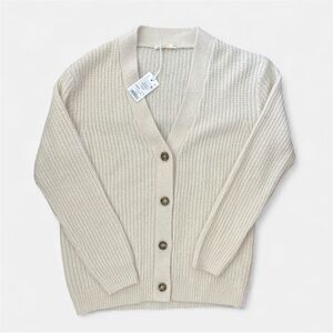 NWT MARINE LAYER Women's Cream ALPACA/WOOL BLEND OVERSIXED Cardigan Sweater XS